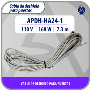 Appli Parts APDH-HA24-1 Resistencia Anticondensacion 110 V, 168 W, 7.3 m, Cable Trenzado de Aluminio Flexible para Marco y Puerta de Cuarto Frio, Cava y Congelador, 7 W/ft