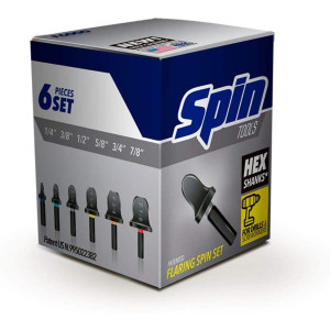 Juego Expansor Spin Para Taladro, 6 Puntas: 1/4in, 3/8in, 1/2in, 5/8in, 3/4in, 7/8in F6000
