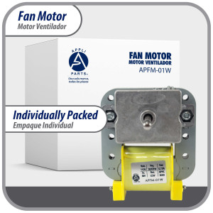 Appli Parts APFM-01W 8 W Motor Ventilador, 115 V, 50/60 Hz, 015 A, 3000 rpm, rotacion CCW, para Evporadores de Refrigeradoras Remplaza tipo Samsung, 01W, NUV-01W, RE-01WQSZE y otros