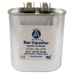 Appli Parts CON-30-370 Condensador Capacitor de Marcha 30 Mfd uF (microfaradios) 370VAC CBB65 Universal Aire acondicionado y otras aplicaciones Ovalado UL, 5.1cm Ancho 2.5cm Profundidad 7.6cm Alto
