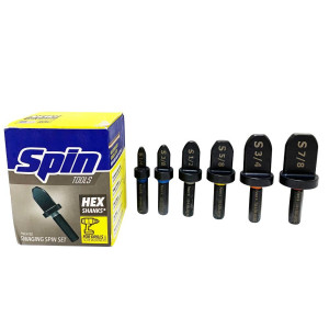 Juego Expansor Spin Para Taladro, 6 Puntas: 1/4pulg, 3/8pulg, 1/2pulg, 5/8pulg, 3/4pulg, 7/8pulg S6000
