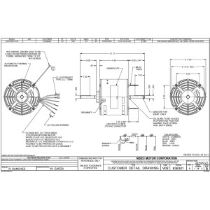 US Motors 1/3 hp 1075 rpm, 6 polos, 2 eje, ODP Cerramiento, 3 velocidades, 5.6 diametro, CCW, Lead End 230v, 60 hz, 1 ph,  5 mfd/370 VAC Capacitor No incluido , 3135 K055SPK3135801B
