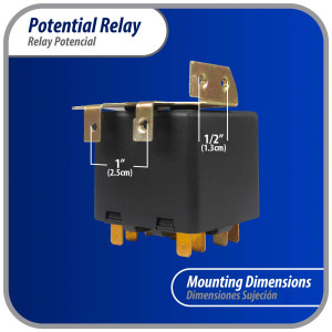 Appli Parts APPR-063 Relay Potencial 063, Voltaje de Bobina 170 V, Recogida Minima 139 V, Recogida Maxima 153 V, Caida Maxima 55 V, 50/60Hz Remplazo universal para refrigeracion y aire acondicionado