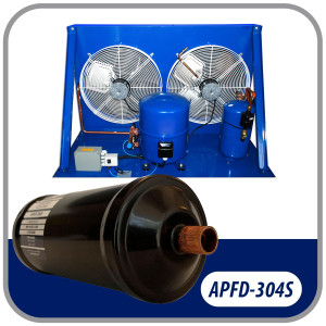 Appli Parts APFD-304S Filtro Secador 1/2 pulg para linea Liquido para Sistemas de Refrigeracion y aire acondicionado 304S ODF Soldable Universal Unidireccional 267mm Largo 100mm Ancho