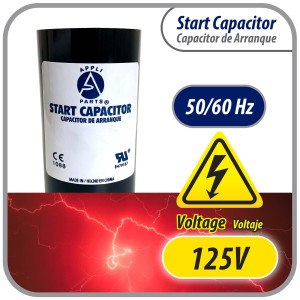 Appli Parts CON-430-110 Capacitor de Arranque 430-516 MFD (microfaradios) uF, 110-125 VAC. Universal para Motores Electricos, condensador de arranque de 4.6 cm de Diametro, 8.6 cm de Alto