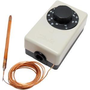 Danfoss 060H1708 UT 72, Termostato Mecanico, -30 a 30 C, Capilar de Cobre 3 m, Auto Reseteo, SPDT, Cerramiento IP20