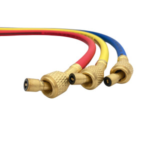 Uniweld HC5SMB 60 pulg, Mangueras para Manometros, Roja, Amarilla y Azul, 1/4 pulg Conexion, para uso en Refrigeracion y Aire Acondicionado, CFC,HCFC,HFC, Soft Magic Barrier
