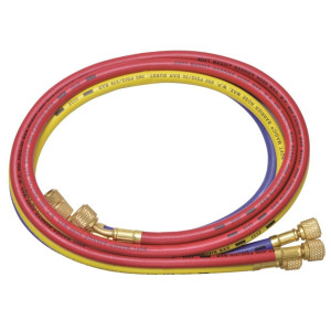Uniweld HC5SMB 60 pulg, Mangueras para Manometros, Roja, Amarilla y Azul, 1/4 pulg Conexion, para uso en Refrigeracion y Aire Acondicionado, CFC,HCFC,HFC, Soft Magic Barrier