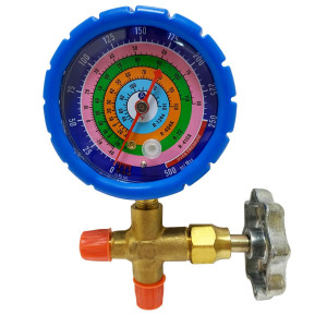 Appli Parts APMG-A3L Manometro Sencillo Baja presion Compatible con R134a, R22, R404A, R410A, analogo con escala de temperatura en Fahrenheit y conexiones de 1/4 de pulg