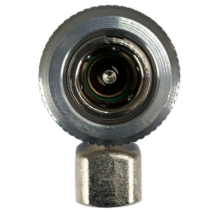 Appli Parts APQC-134L Acople Rapido Refrigeracion y Aire Acondicionado Automotriz para carga y servicio Compatible con R134a, Baja azul, adaptador de bronce, conexion de 1/4 de pulg