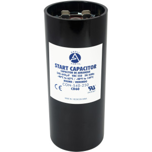 Appli Parts CON-540-250 Capacitor de Arranque 540-640 MFD (microfaradios) uF, 250 VAC. Universal para Motores Electricos, condensador de arranque de 4.6 cm de Diametro, 11 cm de Alto