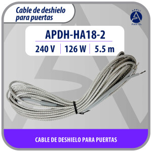 Appli Parts APDH-HA18-2 Resistencia Anticondensacion 240 V, 126 W, 5.5 m, Cable Trenzado de Aluminio Flexible para Marco y Puerta de Cuarto Frio, Cava y Congelador, 7 W/ft