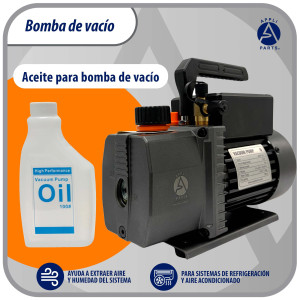 Appli Parts APVCP-313 Bomba de Vacio HVAC 3.0 CFM 1/4 HP 1 Etapa 115/220 V 50-60 Hz para Calefaccion, Aire Acondicionado, A/C Automotriz y Refrigeracion, Entradas 1/4 y 3/8 in