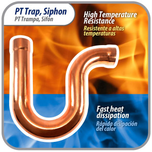 Appli Parts AP-PT158 Sifon de Cobre de 1-5/8 pulg Trampa de Aceite CxC Conexiones soldadas para aplicaciones de refrigeracion, aire acondicionado y plomeria Tuberia de Cobre ACR y tipo L