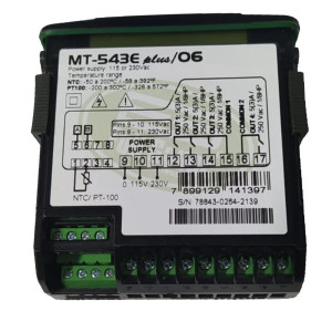 Full Gauge MT-543E Plus Controlador Electronico para Refrigeracion y Calefaccion. 1 Sensor, 4 Salidas, 110/220V, Compatible con Sitrad