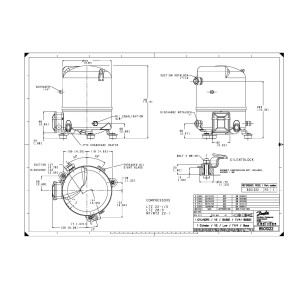 Danfoss MTZ22JC1BVE 2HP R404,R407,R134,R448, MBP Compresor Reciprocante para Refrigeracion 208-230/1/60 (V/Ph/Hz),Descarga 1 pulg V06, Succion 1-1/4 pulg V09, Rotolock, Aceite POE ,MTZ22-1V