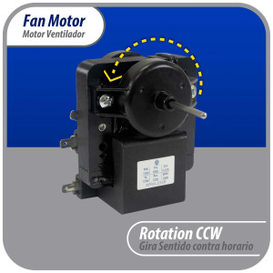 Appli Parts APFM-2268 Motor Ventilador para evaporadores de refrigeradoras 110 V, 60 Hz, 0.12 A, 7.5 W, 2500 rpm, CCW Giro contrario a las agujas del reloj, eje 2.8cm Sirve 200D2940P001C, WR01F02268