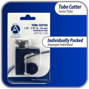 Appli Parts APT-TC128 Corta Tubo Mini para Cobre, Aluminio, Acero, PVC desde 1/8 pulg hasta 7/8 pulg (3-22 mm) para Profesionales y Bricolaje