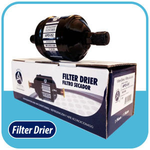 Appli Parts APFD-052 Filtro Secador 1/4 pulg para linea Liquido para Sistemas de Refrigeracion y aire acondicionado 052 SAE Rosca Universal Unidireccional 114mm Largo 51mm Ancho