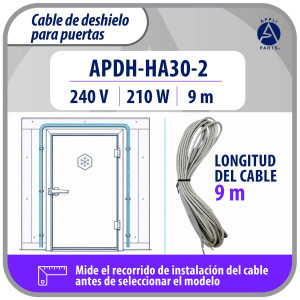 Appli Parts APDH-HA30-2 Resistencia Anticondensacion 240 V, 210 W, 9.1 m, Cable Trenzado de Aluminio Flexible para Marco y Puerta de Cuarto Frio, Cava y Congelador, 7 W/ft