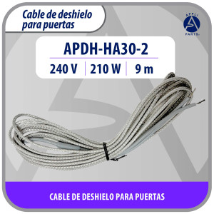 Appli Parts APDH-HA30-2 Resistencia Anticondensacion 240 V, 210 W, 9.1 m, Cable Trenzado de Aluminio Flexible para Marco y Puerta de Cuarto Frio, Cava y Congelador, 7 W/ft