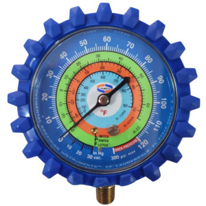 Uniweld G30LD Esfera de Manometro Azul Baja Compatible con R404A, R22, R134a