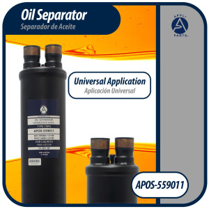 Appli Parts APOS-559011 Separador de Aceite 1 3/8 pulg ODF Soldable, CFC, HCFC, HFC, Compatible con R22, R407C, R502, R134a, R404A, R507A, Temperatura de trabajo desde -10 C a 130 C
