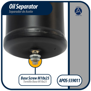 Appli Parts APOS-559011 Separador de Aceite 1 3/8 pulg ODF Soldable, CFC, HCFC, HFC, Compatible con R22, R407C, R502, R134a, R404A, R507A, Temperatura de trabajo desde -10 C a 130 C