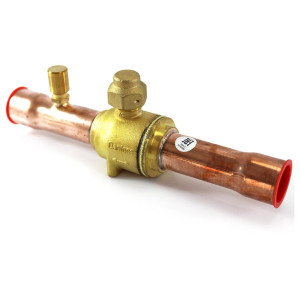 Danfoss 009L7055 Valvula de Cierre 7/8pulg tipo Bola de conexion soldable GBC 22s Multiple Refrigerante MWP 650psi WT -40C a 149C con puerto de servicio SAE 1/4 pulg Bi-Direccional
