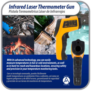 Appli Parts APTT-DLD Termometro Pistola Laser Infrarrojo -50 C a 550 C para aplicaciones de Refrigeracion y Calefaccion