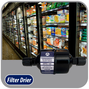 Appli Parts APFD-165 Filtro Secador 5/8 pulg para linea Liquido para Sistemas de Refrigeracion y aire acondicionado 165 SAE Rosca Universal Unidireccional 178mm Largo 76mm Ancho