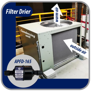 Appli Parts APFD-165 Filtro Secador 5/8 pulg para linea Liquido para Sistemas de Refrigeracion y aire acondicionado 165 SAE Rosca Universal Unidireccional 178mm Largo 76mm Ancho