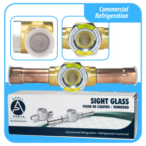 Appli Parts APSG-58S Visor de Liquido 5/8 pulg Indicador de Humedad con conexiones Soldable con cuerpo extraible para Sistemas de Refrigeracion y Aire Acondicionado compatible con refrigerantes CFC, HCFC, HFC Appli Parts APSG-58S Visor de Liquido 5/8 pulg Indicador de Humedad con conexiones Soldable con cuerpo extraible para Sistemas de Refrigeracion y Aire Acondicionado compatible con refrigerantes CFC, HCFC, HFC