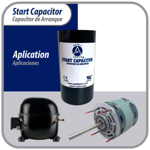 Appli Parts CON-216-330 Capacitor de Arranque 216-259 MFD (microfaradios) uF, 330 VAC. Universal para Motores Electricos, condensador de arranque de 4.6 cm de Diametro, 8.6 cm de Alto