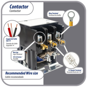 Contactor 3 Polos 50A 240V repuesto para compresores de CA y otras aplicaciones electricas Certificacion UL 476929 de Trabajo Pesado, Appli Parts modelo APAC-350240 Contactor 3 Polos 50A 240V repuesto para compresores de CA y otras aplicaciones electricas Certificacion UL 476929 de Trabajo Pesado, Appli Parts modelo APAC-350240