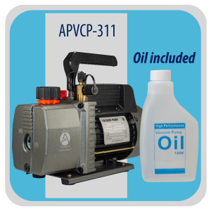 Appli Parts APVCP-311 Bomba de Vacio de 3.0 CFM 1/4 HP 1 etapa 115 V, 60 Hz, para calefaccion, aire acondicionado y sistemas de refrigeracion para aplicaciones domesticas y automotrices  Appli Parts APVCP-311 Bomba de Vacio de 3.0 CFM 1/4 HP 1 etapa 115 V, 60 Hz, para calefaccion, aire acondicionado y sistemas de refrigeracion para aplicaciones domesticas y automotrices