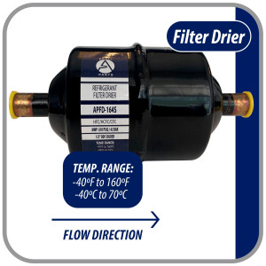 Appli Parts APFD-164S Filtro Secador 1/2 pulg para linea Liquido para Sistemas de Refrigeracion y aire acondicionado 164S ODF Soldable Universal Unidireccional 178mm Largo 76mm Ancho Appli Parts APFD-164S Filtro Secador 1/2 pulg para linea Liquido para Sistemas de Refrigeracion y aire acondicionado 164S ODF Soldable Universal Unidireccional 178mm Largo 76mm Ancho