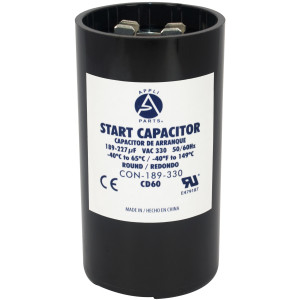 Appli Parts CON-189-330 Capacitor de Arranque 189-227 MFD (microfaradios) uF, 330 VAC. Universal para Motores Electricos, condensador de arranque de 4.6 cm de Diametro, 8.6 cm de Alto