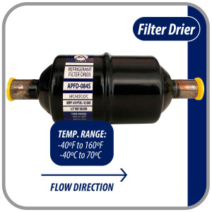 Appli Parts APFD-084S Filtro Secador 1/2 pulg para linea Liquido para Sistemas de Refrigeracion y aire acondicionado 084S ODF Soldable Universal Unidireccional 152mm Largo 51mm Ancho Appli Parts APFD-084S Filtro Secador 1/2 pulg para linea Liquido para Sistemas de Refrigeracion y aire acondicionado 084S ODF Soldable Universal Unidireccional 152mm Largo 51mm Ancho