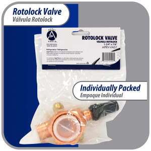 Appli Parts APRV-VA07 Valvula Rotolock V07 1-3/4 pulg x 7/8 pulg Soldable con puertos de acceso de 1/4 pulg Universal para sistemas de refrigeracion y aire acondicionado Appli Parts APRV-VA07 Valvula Rotolock V07 1-3/4 pulg x 7/8 pulg Soldable con puertos de acceso de 1/4 pulg Universal para sistemas de refrigeracion y aire acondicionado