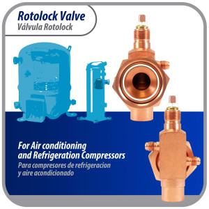 Appli Parts APRV-VA07 Valvula Rotolock V07 1-3/4 pulg x 7/8 pulg Soldable con puertos de acceso de 1/4 pulg Universal para sistemas de refrigeracion y aire acondicionado Appli Parts APRV-VA07 Valvula Rotolock V07 1-3/4 pulg x 7/8 pulg Soldable con puertos de acceso de 1/4 pulg Universal para sistemas de refrigeracion y aire acondicionado