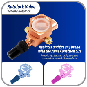 Appli Parts APRV-VA07 Valvula Rotolock V07 1-3/4 pulg x 7/8 pulg Soldable con puertos de acceso de 1/4 pulg Universal para sistemas de refrigeracion y aire acondicionado Appli Parts APRV-VA07 Valvula Rotolock V07 1-3/4 pulg x 7/8 pulg Soldable con puertos de acceso de 1/4 pulg Universal para sistemas de refrigeracion y aire acondicionado