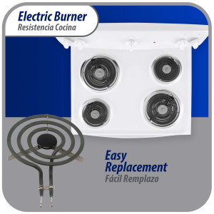 Appli Parts REC-136 Resistencia Cocina Estufa 3 Vueltas, 6 pulg, 110 V, Remplazo Universal SP111YA, TS3W6111, SU207, S36Y11-120V y otros 