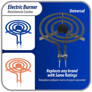 Appli Parts REC-136 Resistencia Cocina Estufa 3 Vueltas, 6 pulg, 110 V, Remplazo Universal SP111YA, TS3W6111, SU207, S36Y11-120V y otros 