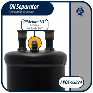 Appli Parts APOS-55824 Separador de Aceite 1/2 pulg ODF Soldable, CFC,HCFC,HFC,R22,R407C,R502,R134a,R404A,R507, Temperatura de trabajo desde -10 C a 130 C Appli Parts APOS-55824 Separador de Aceite 1/2 pulg ODF Soldable, CFC,HCFC,HFC,R22,R407C,R502,R134a,R404A,R507, Temperatura de trabajo desde -10 C a 130 C