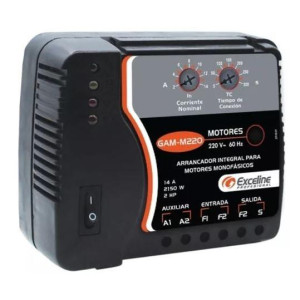 Arrancador Motores Monofasicos hasta 2HP 14Amp 220V Bornera Exceline GAM-M220 Arrancador Motores Monofasicos hasta 2HP 14Amp 220V Bornera Exceline GAM-M220