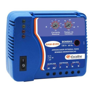 Arrancador Motores Monofasicos hasta 1HP 14Amp 110V Bornera Exceline GAM-B120 Arrancador Motores Monofasicos hasta 1HP 14Amp 110V Bornera Exceline GAM-B120