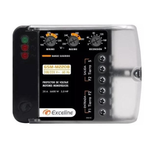 Protector Motores Monofasicos y bombas de agua 220v 1PH C/Bornera Excelie GSM-M220B Protector Motores Monofasicos y bombas de agua 220v 1PH C/Bornera Excelie GSM-M220B