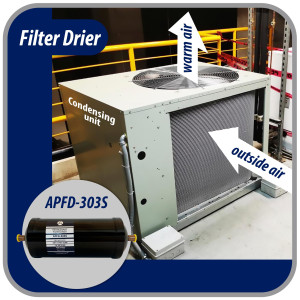 Appli Parts APFD-303S Filtro Secador 3/8 pulg para linea Liquido para Sistemas de Refrigeracion y aire acondicionado 303S ODF Soldable Universal Unidireccional 229mm Largo 76mm Ancho