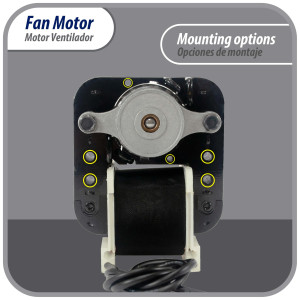 Appli Parts APFM-670 1/130 Hp Motor Ventilador, 110 V, 50/60 Hz, 3000 rpm, rotacion Reversible, Kit Universal, eje 3/16 in x 1-1/4 in largo, incluye 2 Aspa 4 y 5.5 in , UL, Remplaza NUV-670, SM670
